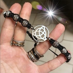 Celtic knot triquetra charm macrame bracelet